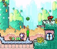 une photo d'Ã©cran de Super Mario World 2 - Yoshi s Island sur Nintendo Super Nes